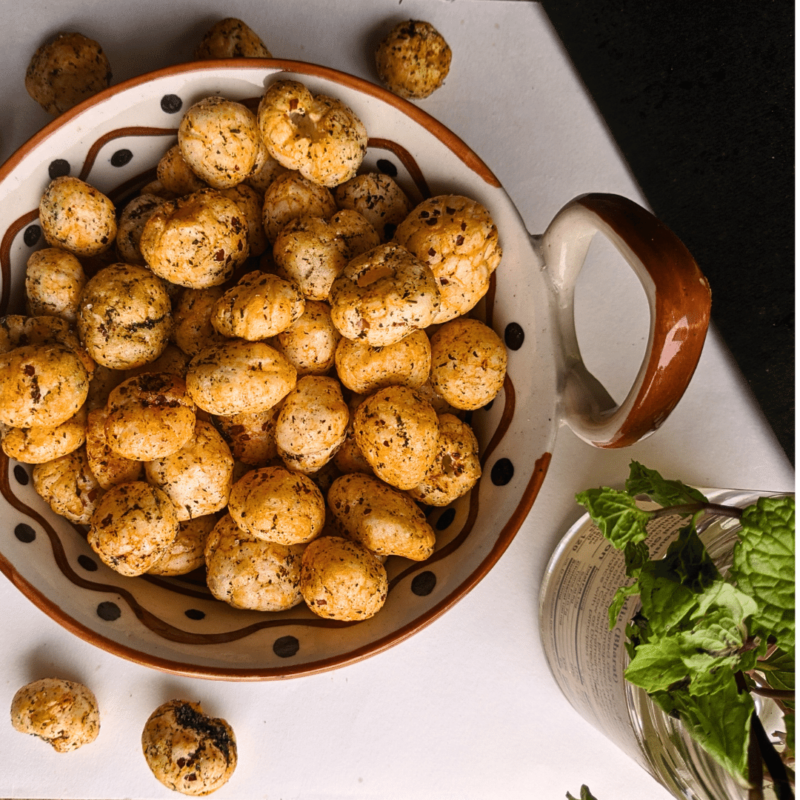 mint masala makhana handroasted crunchy fresh by bazaarooh, best makhana to buy online made in natural oil