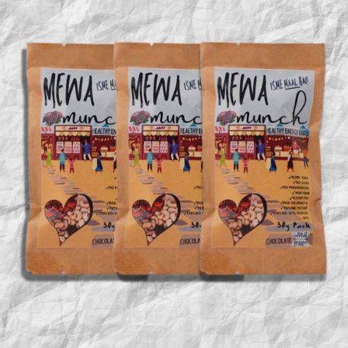 Mewa Munch Choco Party Combo 30g x4- No Sugar Dates based Premium Health Bar - mewa munch bzru combo