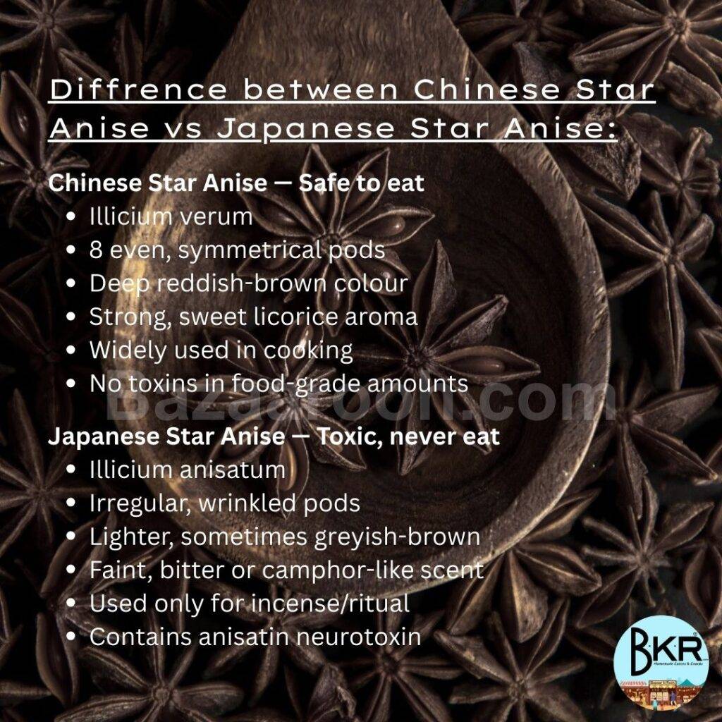 difference between Chinese Star Anise vs Japanese Star Anise